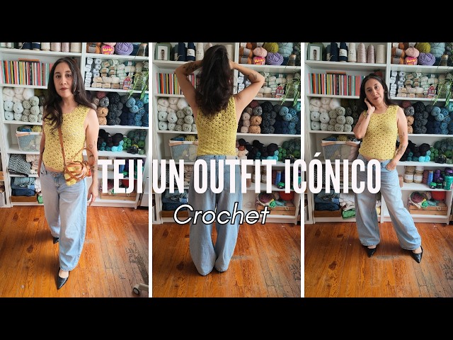 Tejí una BLUSA a CROCHET y armé un outfit icónico ✨ | Tutorial paso a paso