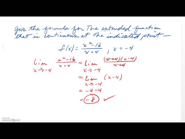 AP Calculus - Making a Continuous Extended Function