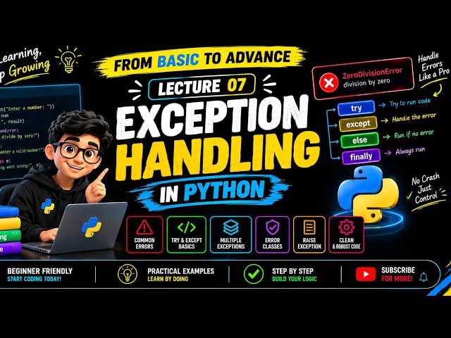 Python full course ♥️ | Exception Handling | Lecture 7 