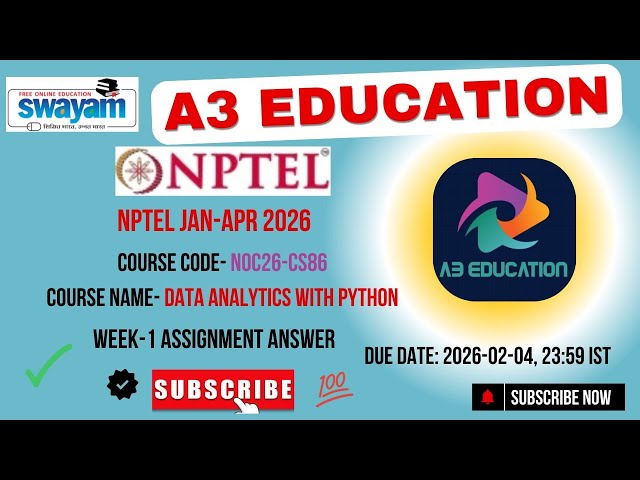 NPTEL Data Analytics with Python Week 1 Assignment Answers | noc26-cs86