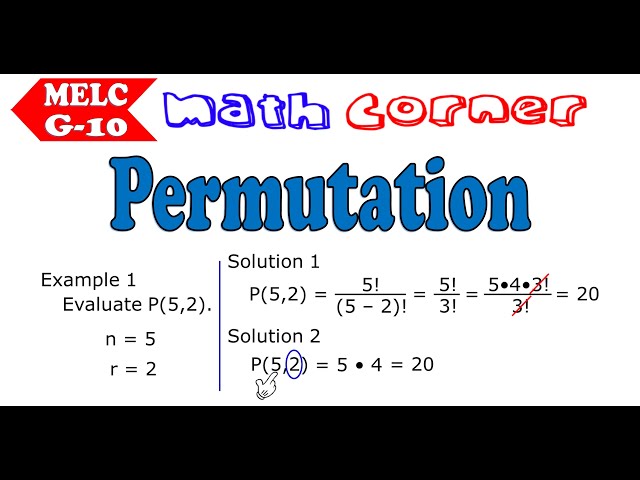 Permutation | Grade 10 | Math Corner