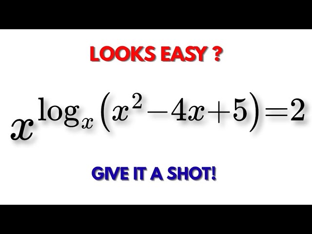 Only Strong Math Students Can Solve This Logarithm Question. |Logarithmic Equation |