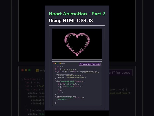 This Animated Heart Is Made With Pure HTML & CSS ❤️ #shorts #heart #html #css #js #love