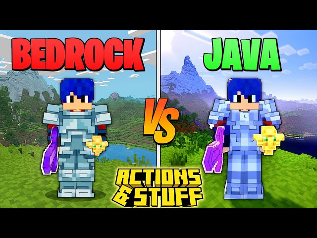 Actions & Stuff in Minecraft JAVA (FREE!) vs BEDROCK – Which is better? 🤔