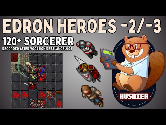 Edron Heroes -2 & -3 (Old Fortress) | 120+ Sorcerer | Tibia