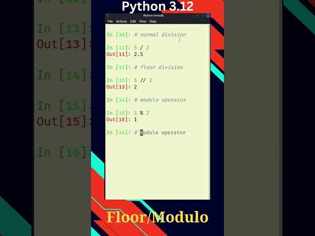 Python 3.12 - full course - floor/modulo