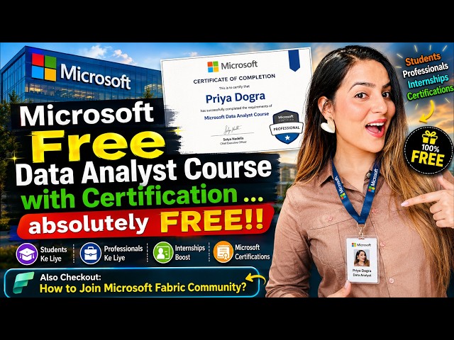 (Official) Microsoft Free Data Analyst Certification Course | 100% off Discount Voucher | FREE