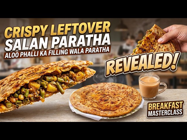Make Crispy Stuffed Paratha with Leftover Curry | Potato and Green Bean Paratha | Mom's Comfort Food