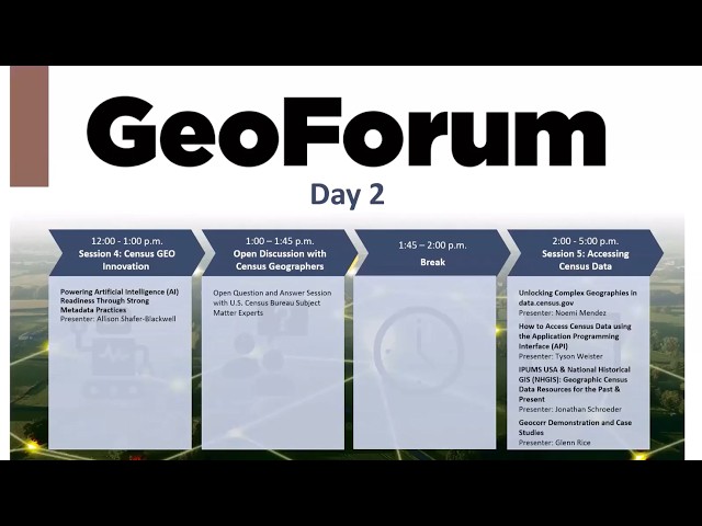 U.S. Census Bureau GeoForum – Day 2 Part 1