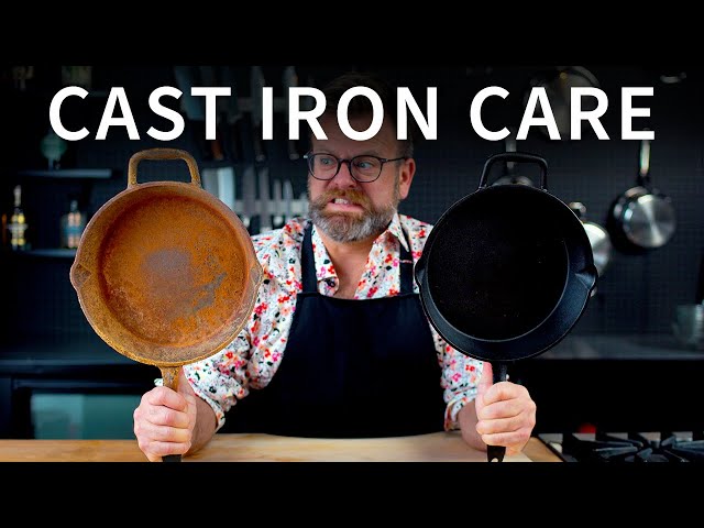How to Quickly Clean Your Rusty Cast Iron Skillet | My Best Restore & Season Tips