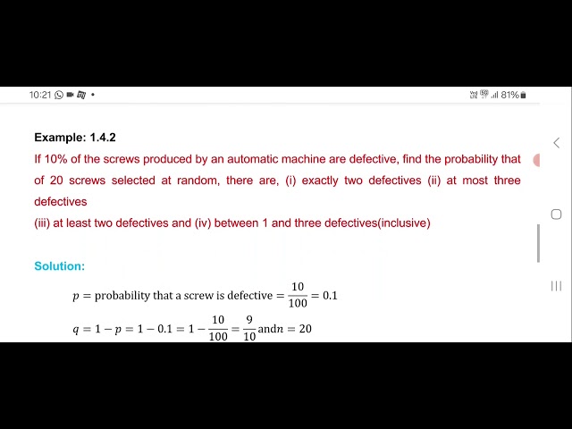 Probability Binomial Distribution 