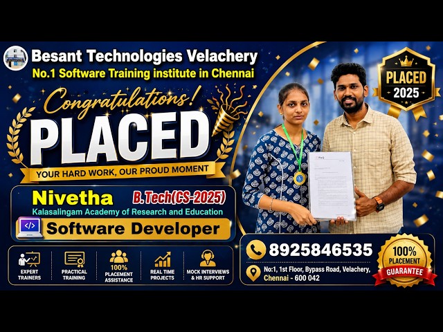 Software Developer Course in Chennai | Nivetha success story |Best IT Training Institute Chennai