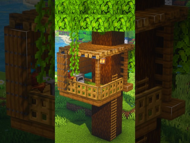 How to build a Treehouse in Minecraft #minecraft #shorts