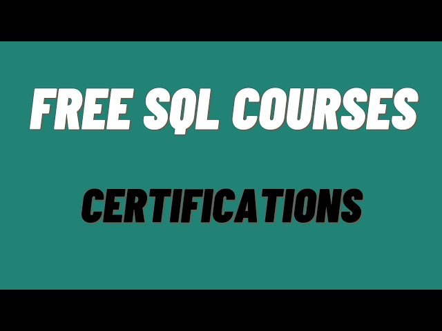 Best Free SQL Courses and Certifications || ORACLE PL/SQL #oraclesql