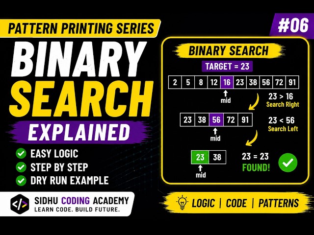 Learn Binary Search Algorithm in Python | Easy Explanation for Beginners | DSA #06