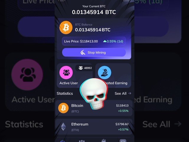 BTC Mining Bitcoin Cloud Miner | Free btc mining | cloud mining #btcmining