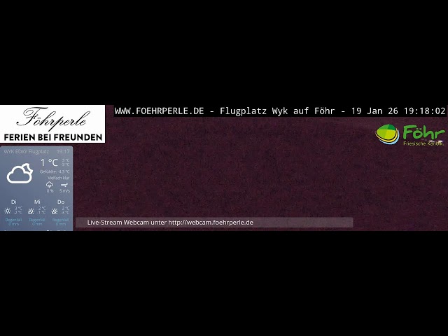 Live Webcam Flugplatz Wyk auf Föhr EDXY - Panoramasicht vom Tower
