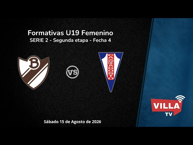 Bohemios 🆚 25 de Agosto  |  Formativas U19 Femenino | Serie 2 | Segunda etapa | Fecha 4