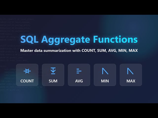SQL Aggregate Functions Explained for Beginners: COUNT, SUM, AVG, MIN, MAX