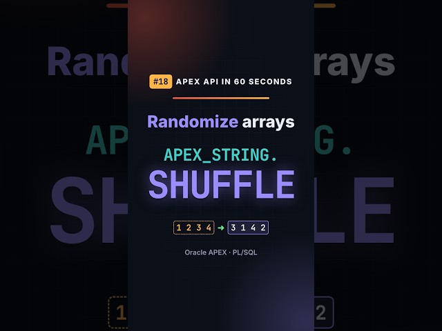 APEX_STRING.SHUFFLE — Randomize an Array in PL/SQL #shorts