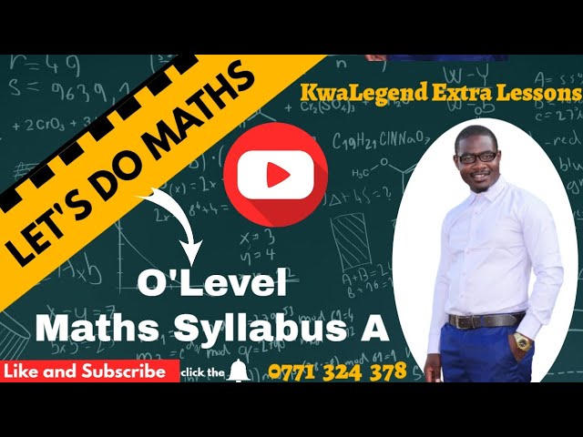 O Level Maths (ZIMSEC) Syllabus A. Specimen Paper 1 introduction. #Sir Daniel 