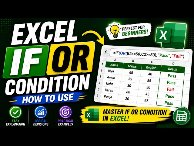 How to Use IF + OR Formula in Excel | Easy Excel Tutorial for Beginners in odia