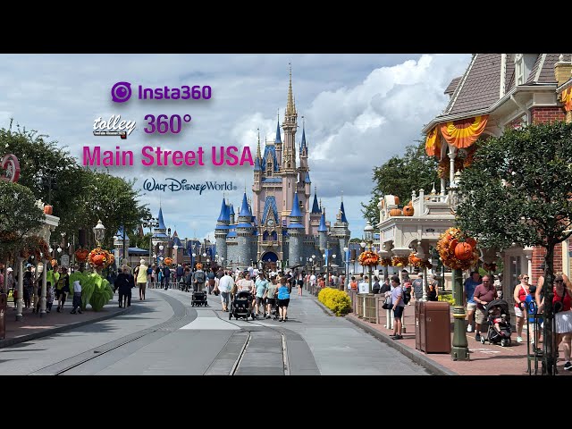 360° Main Street USA Footage September/ Halloween 2025 at Walt Disney World- Insta 360 X5 4K60