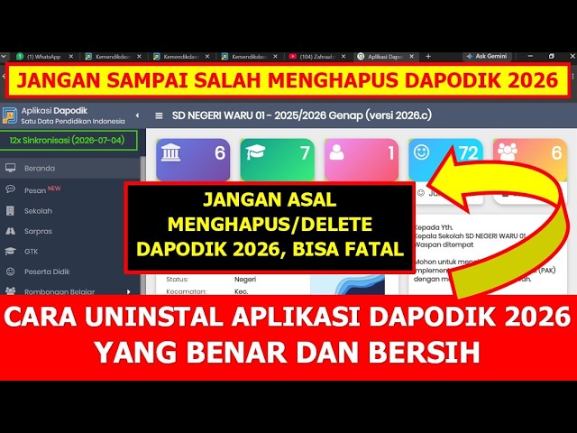 HOW TO PROPERLY AND COMPLETELY UNINSTALL THE DAPODIK 2026 APPLICATION