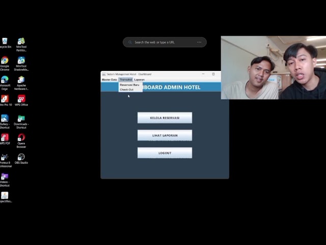 Aplikasi Reservasi Hotel Desktop - Java GUI Swing & MySQL