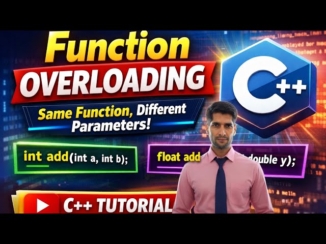 Function Overloading in C++ | C++ OOP Tutorial for Beginners | Function Overloading Example in C++