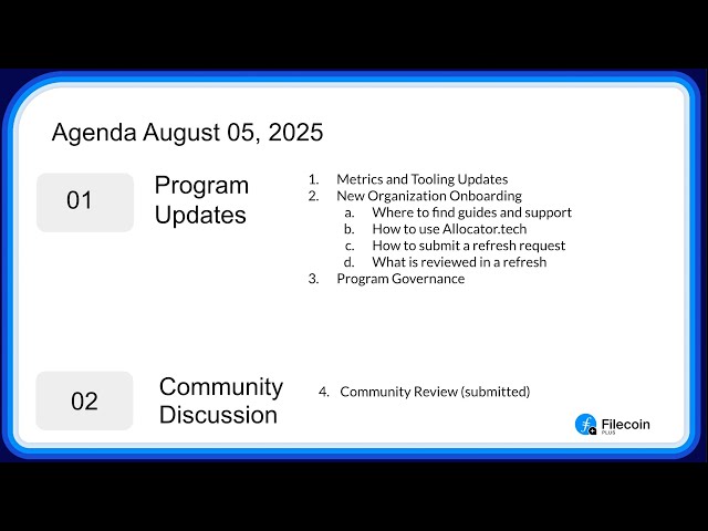 Filecoin Plus - 2025 August 05 Governance