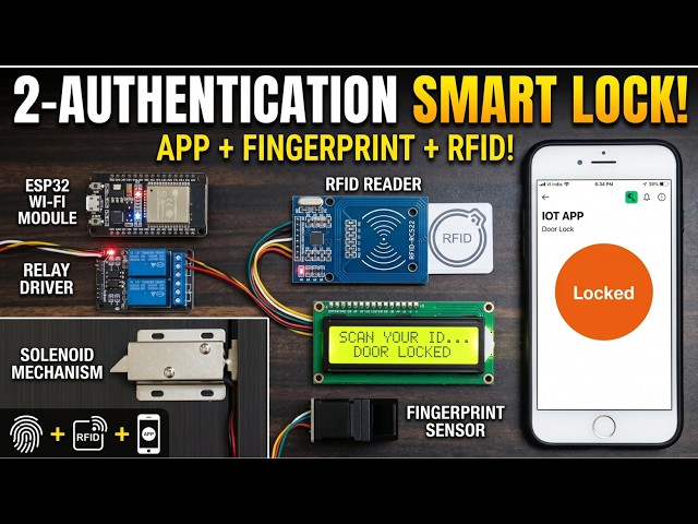 Mobile App + Fingerprint + RFID Two-Authentication Door Lock System Using ESP32