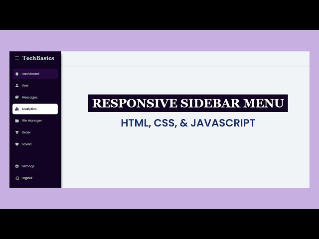 Sidebar Menu in HTML CSS & JavaScript | Responsive Side Navigation Bar | Responsive Website