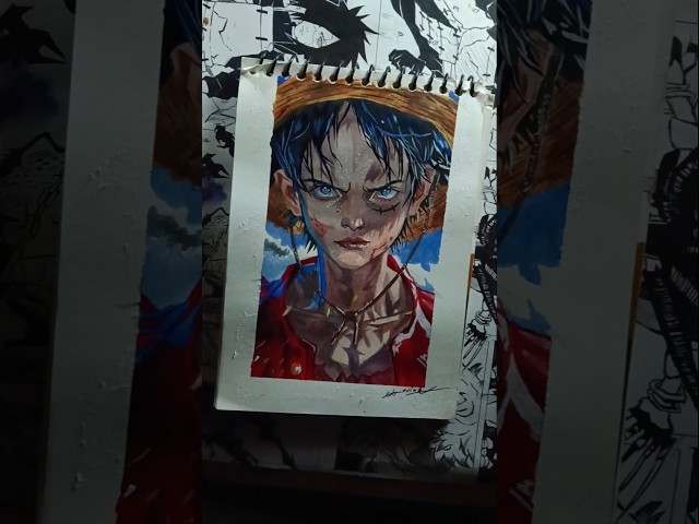 Luffy 😱 realistic drawing #shorts