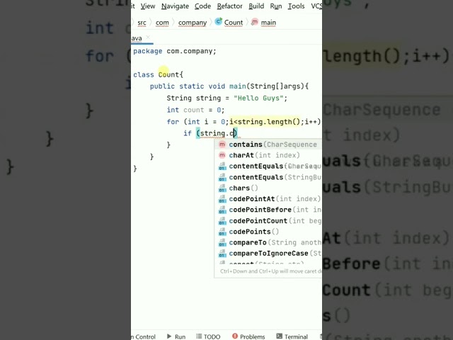 java program to count the total number of character in a string | java string program #java #coding