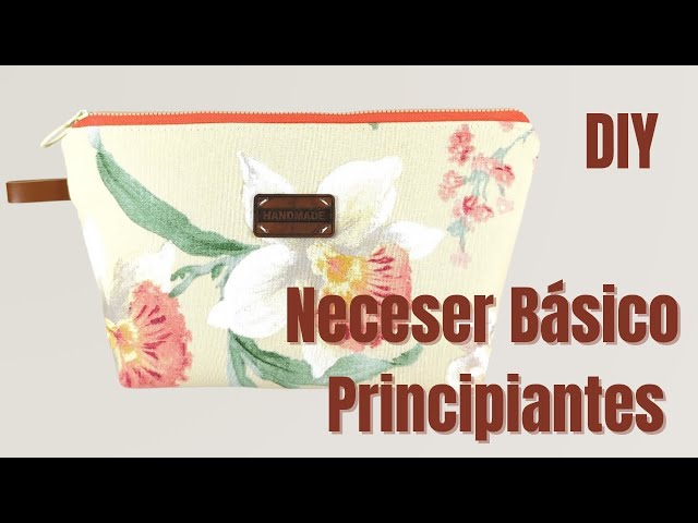 🧵 Cómo coser un NECESER BÁSICO sin patrón con medida DIN A4 | Fácil y Rápido #DIY