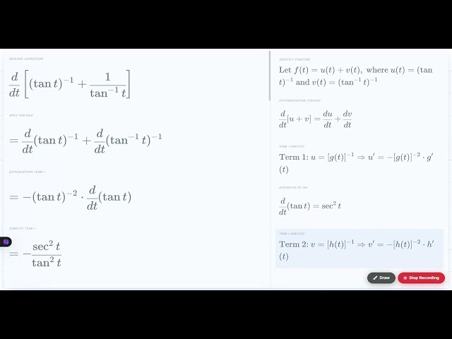 Class 12 Maths | Derivative of Sum with Inverse Functions