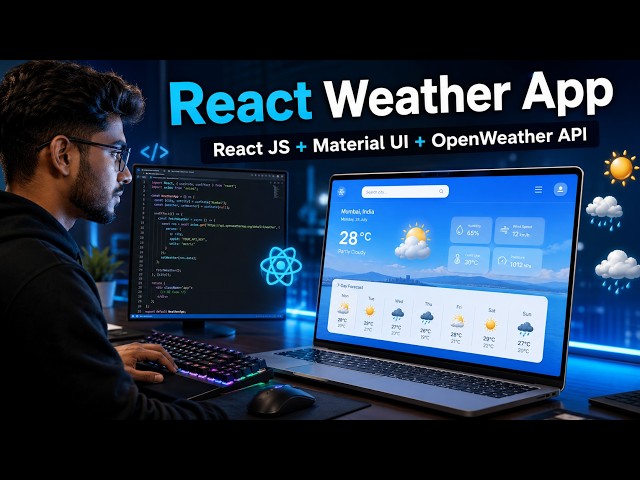 Build a React Weather App 🌦️ | React JS + Material UI + OpenWeather API | Beginner Project