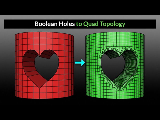 Boolean Holes to Quad Topology | Blender Secrets