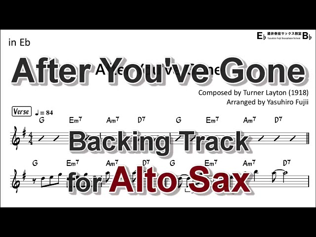 After You've Gone - Backing Track with Sheet Music for Alto Sax