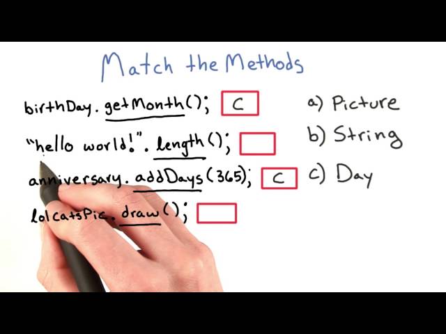Match the Methods - Intro to Java Programming
