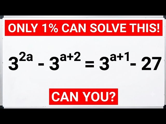 Only 1% Can Solve This Exponential Equation Correctly | Olympiad Math Challenge!