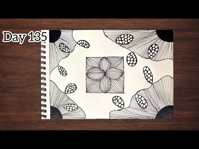 Simple Zentangle pattern For Beginners | How To Draw Doodle Art | Step By Step | Drawing #drawing 