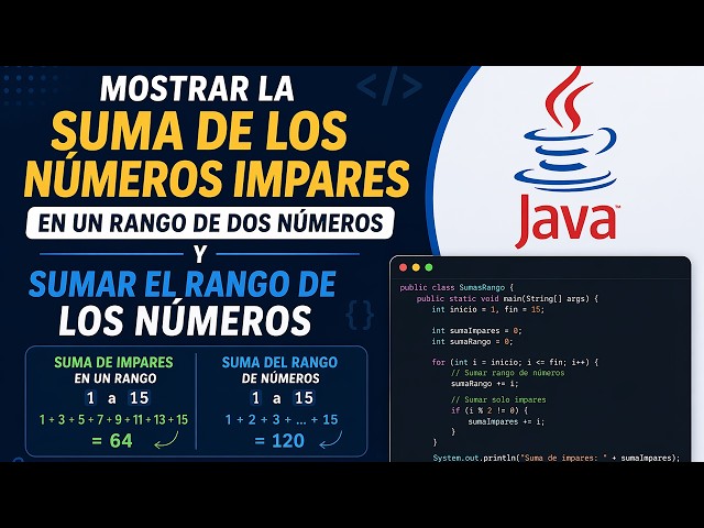 Display the sum of the odd numbers in a range of two numbers, also sum the range... in Java