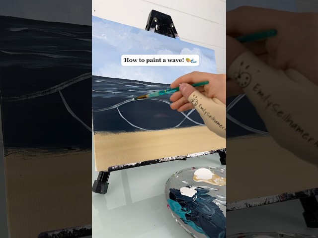 How to paint waves for beginners! 🎨🌊 #tutorials #easypainting #beachvibes #acrylicpainting