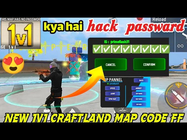 How to new 1v1 hack craftland map code | new chinging password hack map ff | full video end ||