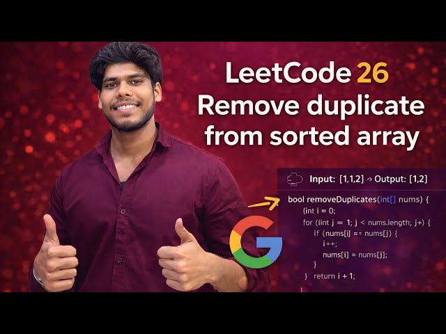 Day 14 || Leetcode 26 Remove duplicate from sorted array || DSA daily 