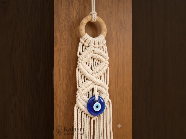 Diy macrame Evil eye wall hanging Tutorial  #diy #macramewallhanging #walldecor #wallhanging #shorts