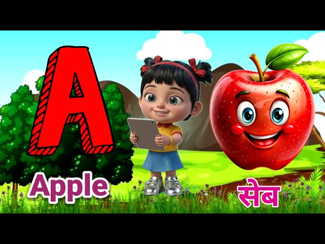 🍎 ABCD, 1️⃣2️⃣3️⃣ , A for Apple , Apple and 1 to 100 , 🌈 ABC & 123 , ✍️ Hindi Alphabet