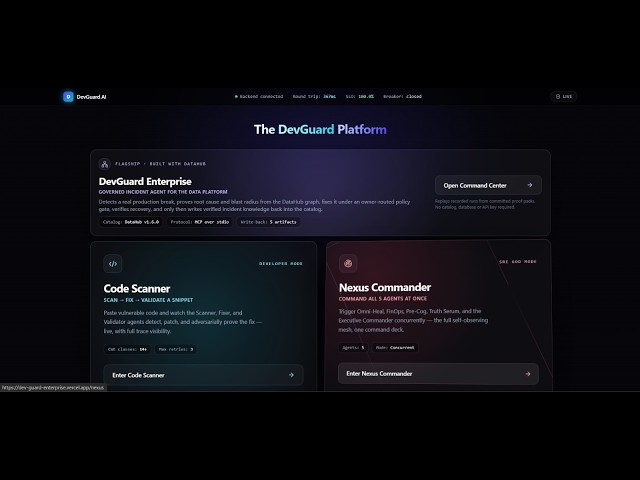 DevGuard Enterprise — Autonomous Incident Response with DataHub | Governed AI Agents + Write-Back